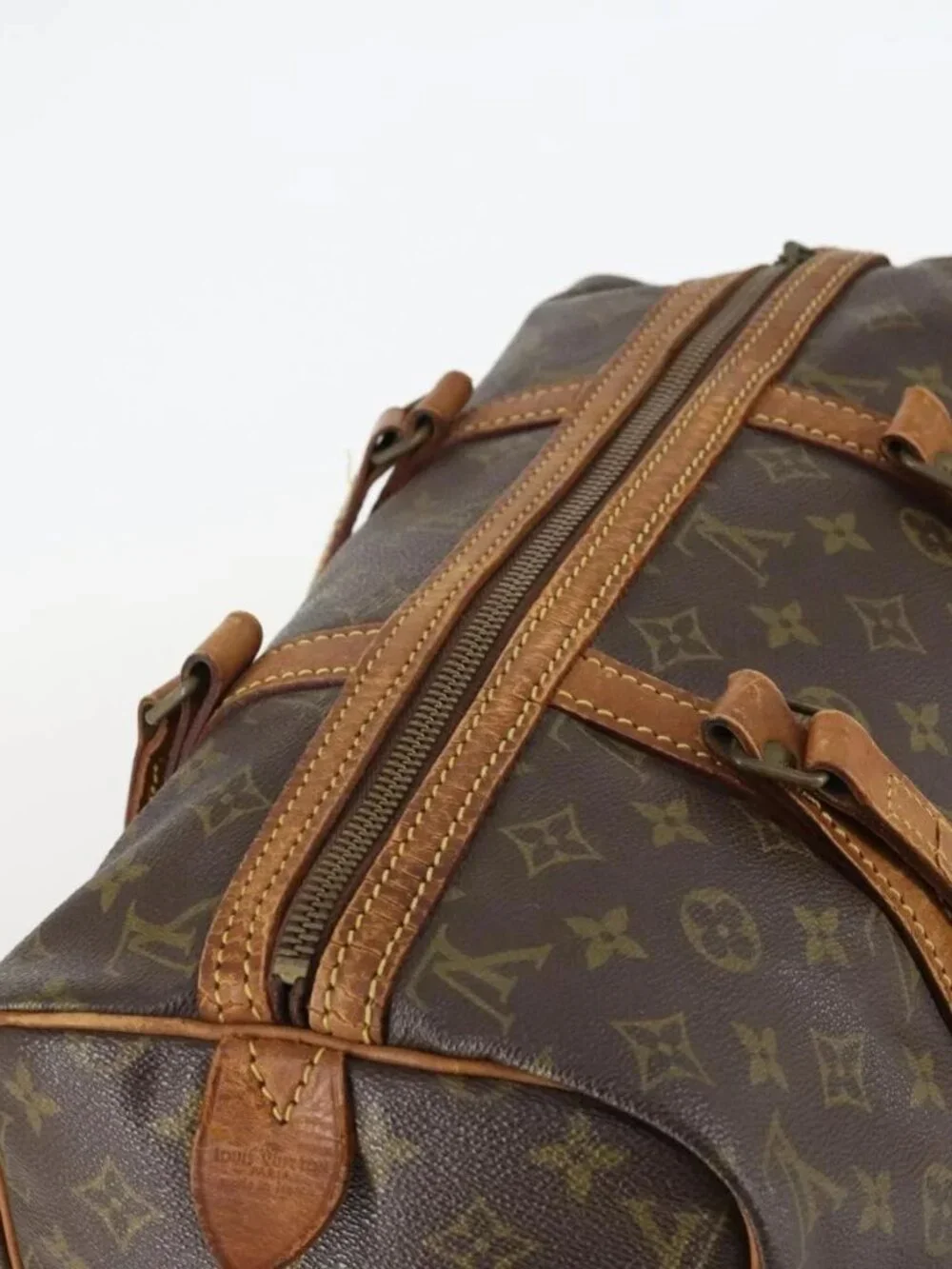 LOUIS VUITTON Monogram Sac Souple 35 Boston Bag M41626 LV Auth hk3035